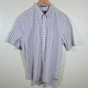 Eddie Bauer Plaid Short Sleeve Shirt Button-Down Excellent Condition